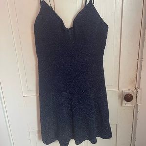 navy blue w/silver sparkle, size 13-14